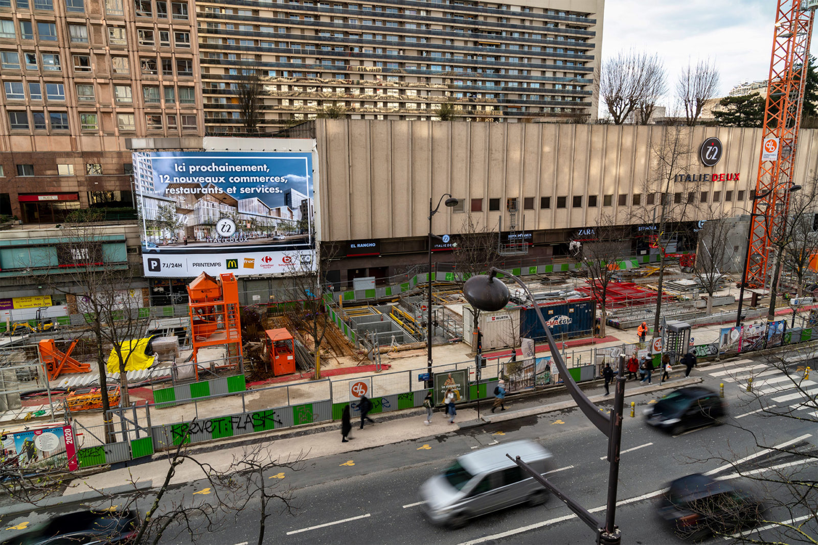 panneau publicitaire grand format chantier Italie