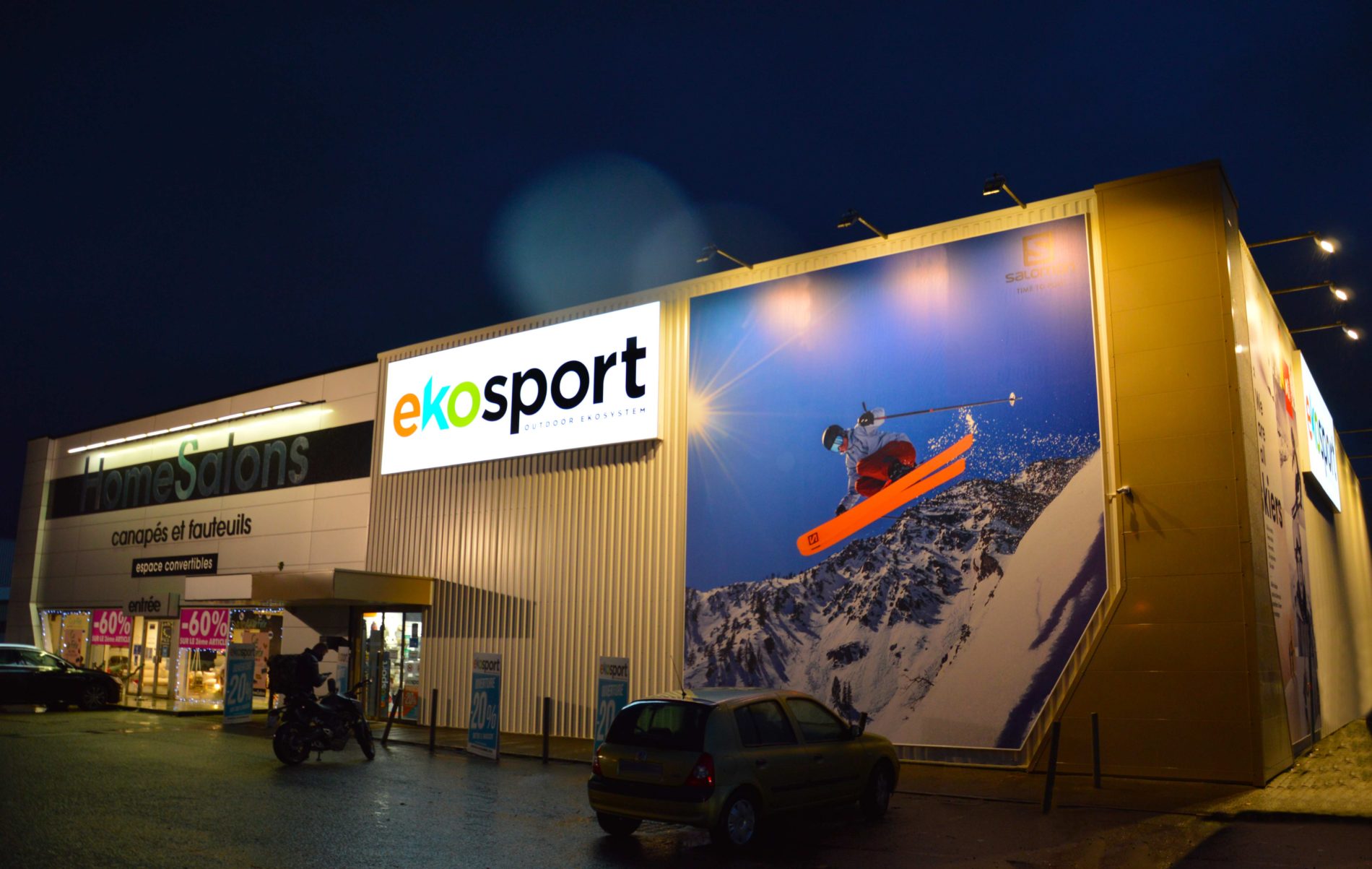 Enseigne sur bardage le nouveau magasin Ekosport crée l’événement