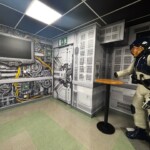 Décoration murale immersive avec astronaute pour l'escape game UIMM.